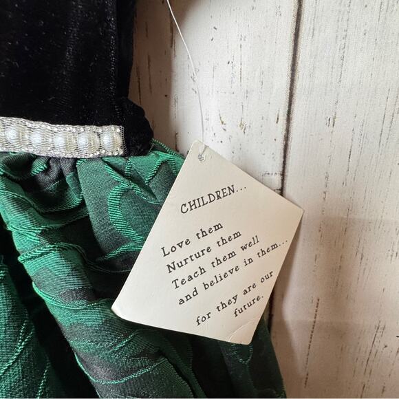 Blueberi Boulevard Girl’s  Black and Green Holiday Festive Dress Sz 6X NWT - Picture 8 of 11